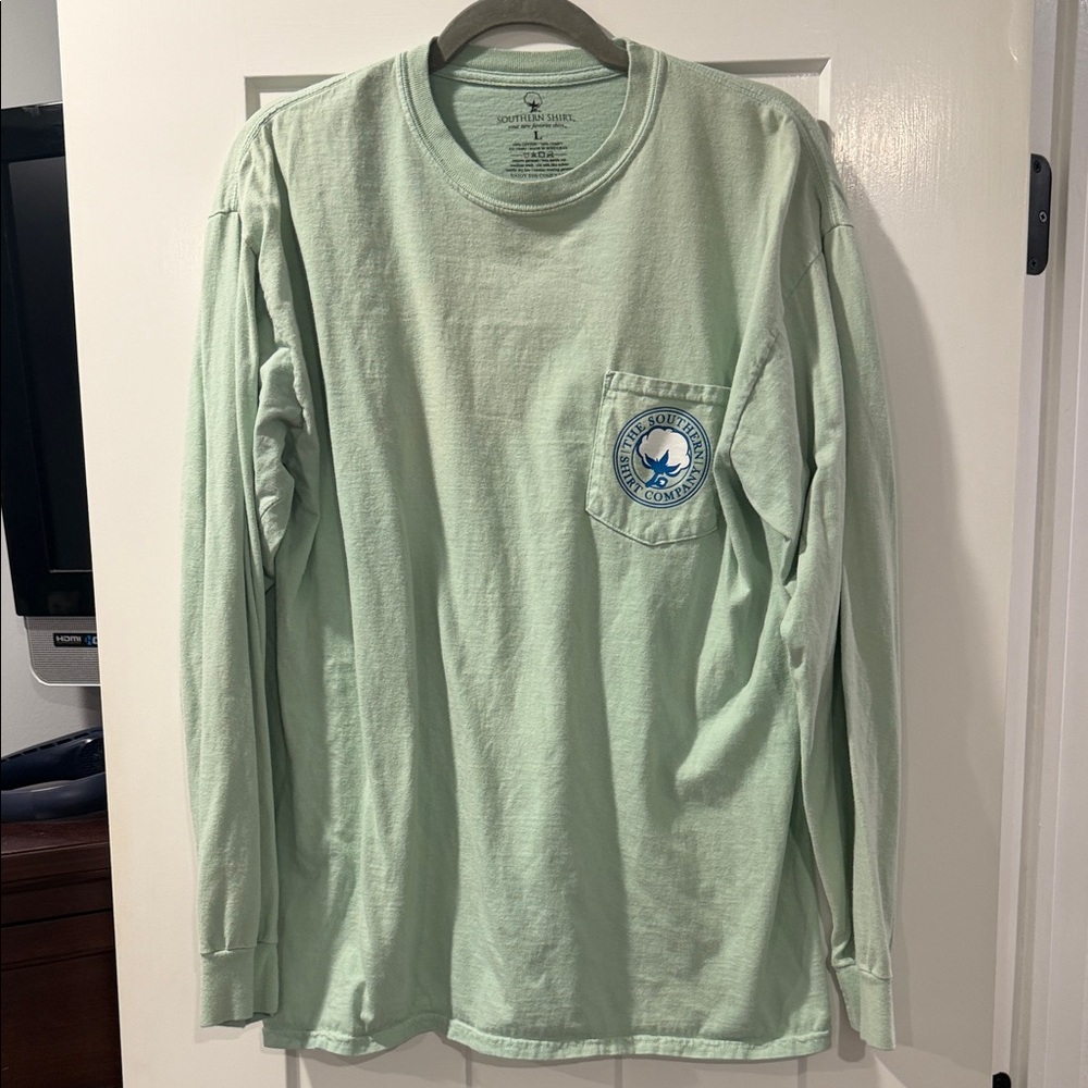 The Southern Shirt Company Long-Sleeve Pocket Tee - Mint Green